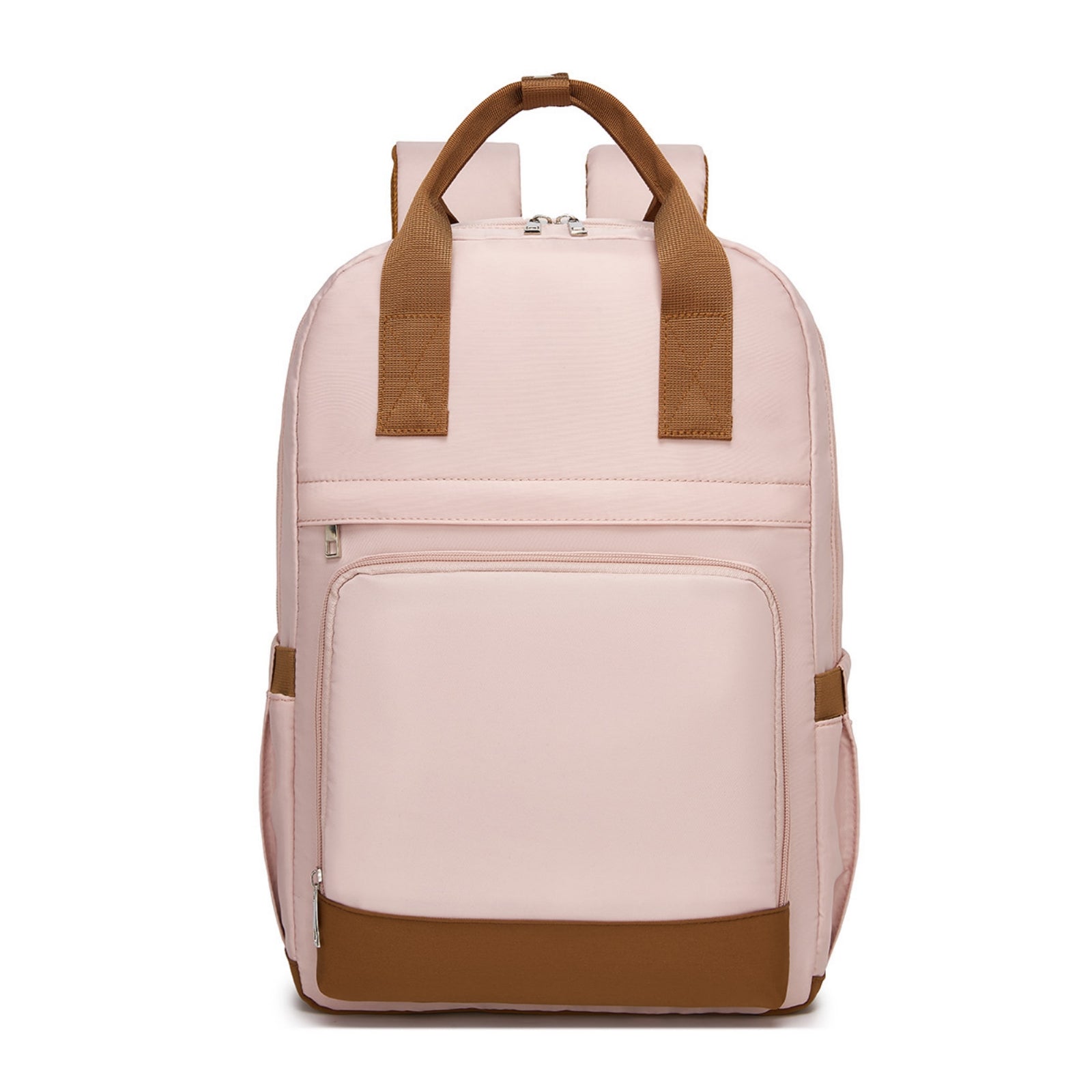 Kono Casual Contemporary Laptop Backpack - Pink and Brown - product view 2