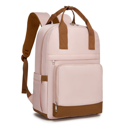 Kono Casual Contemporary Backpack - Pink and Brown