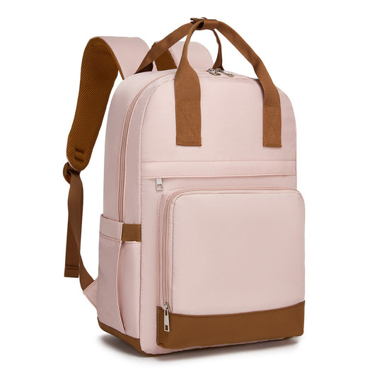 Kono Casual Contemporary Backpack - Pink and Brown