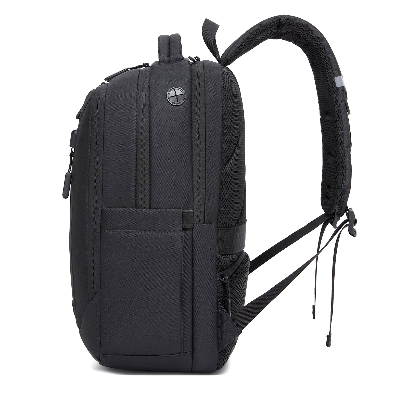 Kono Laptop Backpack with 15.6" Laptop Compartment, Stylish Commuter Bag with Reflective Straps (BPK2519) - Black