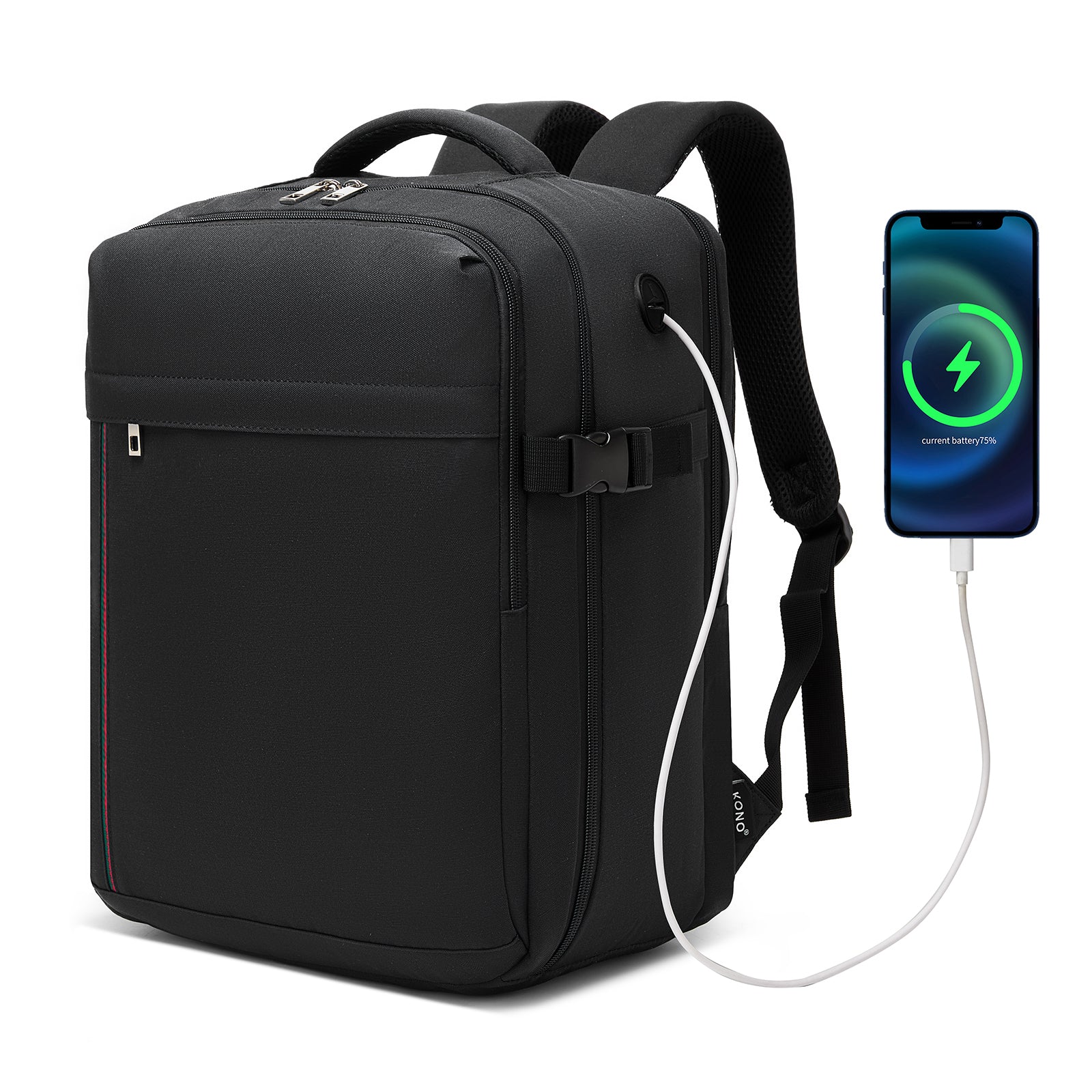 Kono 24L Personal-Item Backpack - Black