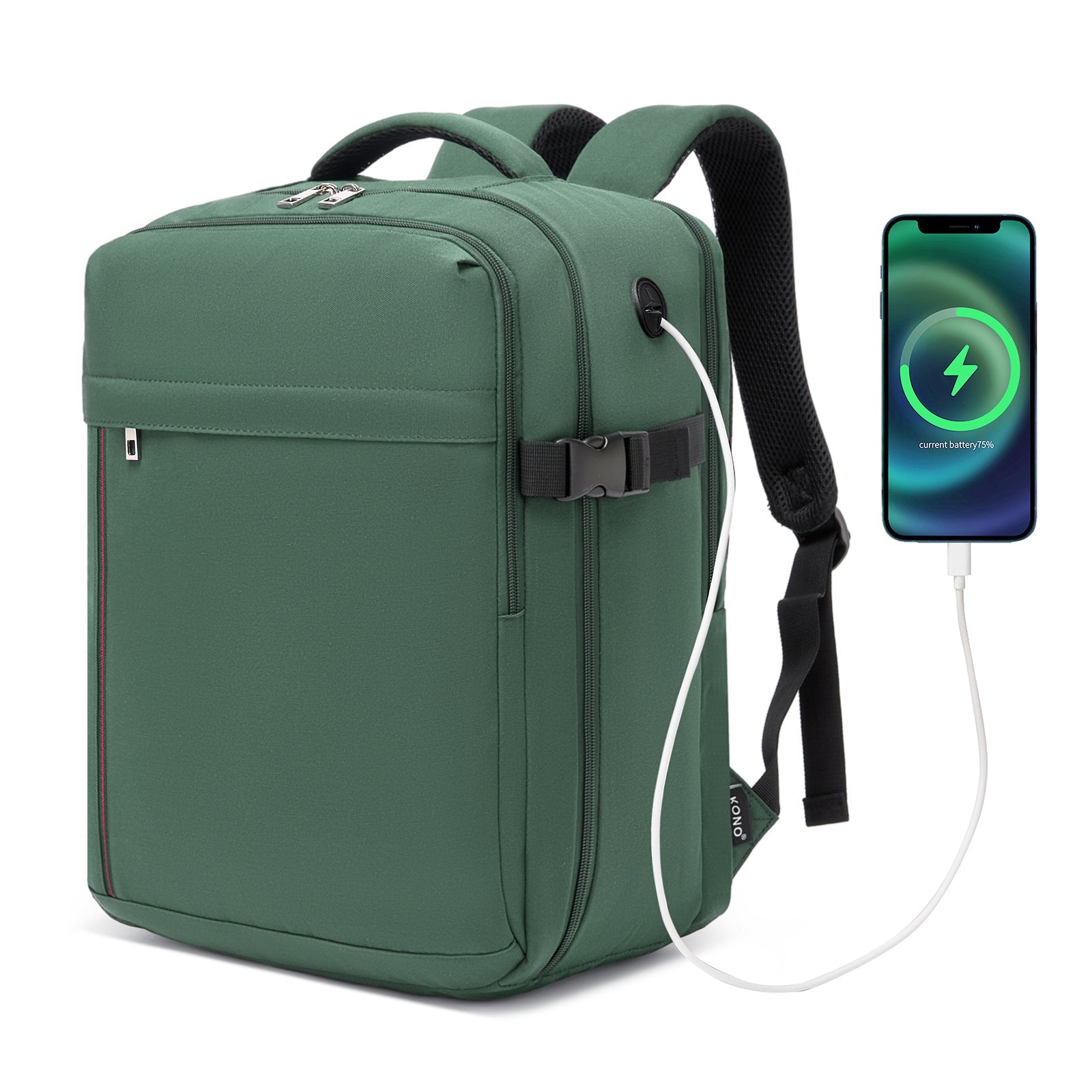 Kono 24L Personal-Item Clamshell Backpack - Green