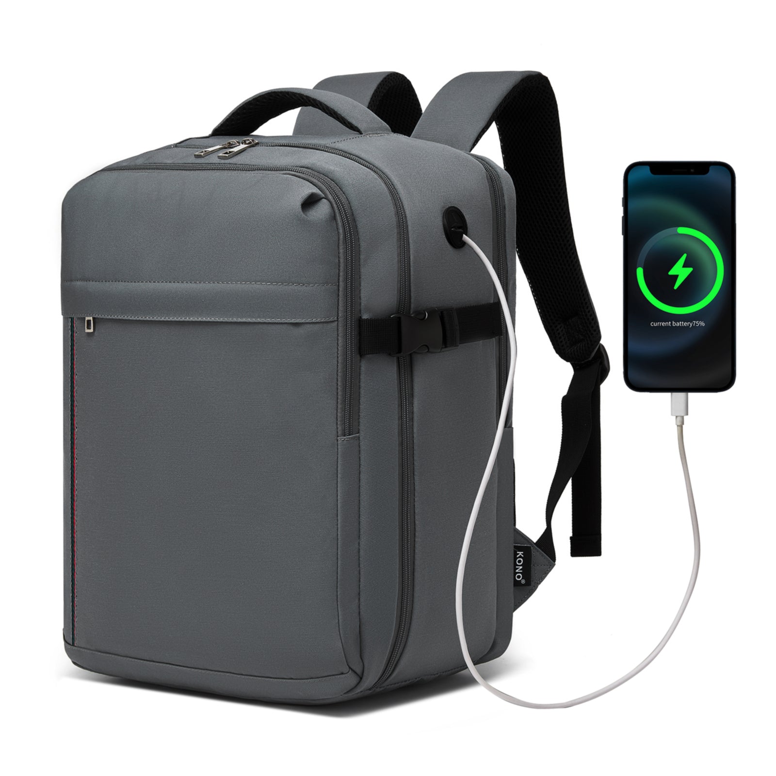 Kono 24L Personal-Item Backpack - Grey