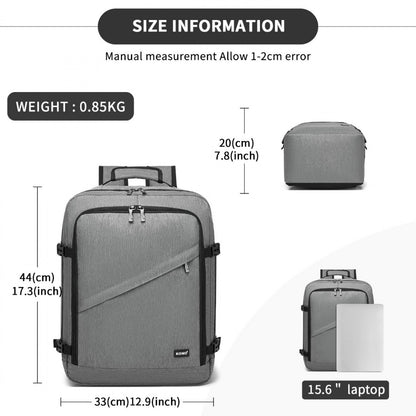 Kono medium grey travel backpack product view