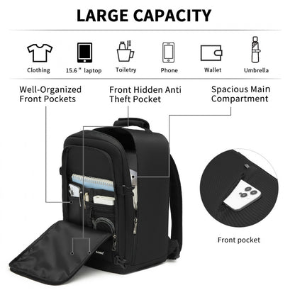 Kono black cabin backpack product view