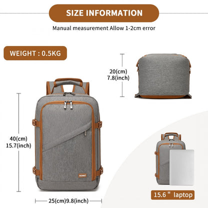 Kono grey and brown cabin backpack product view