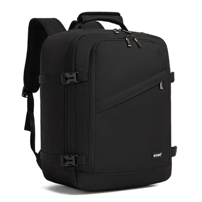 Kono Flexible Cabin Backpack 30×20×40-Fits 15.6" Laptop, Clamshell Access-Great for Holidays, Work Trips & Commuting (BPK2551) - Black