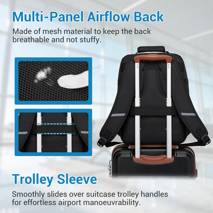 Kono black flexible cabin backpack product view