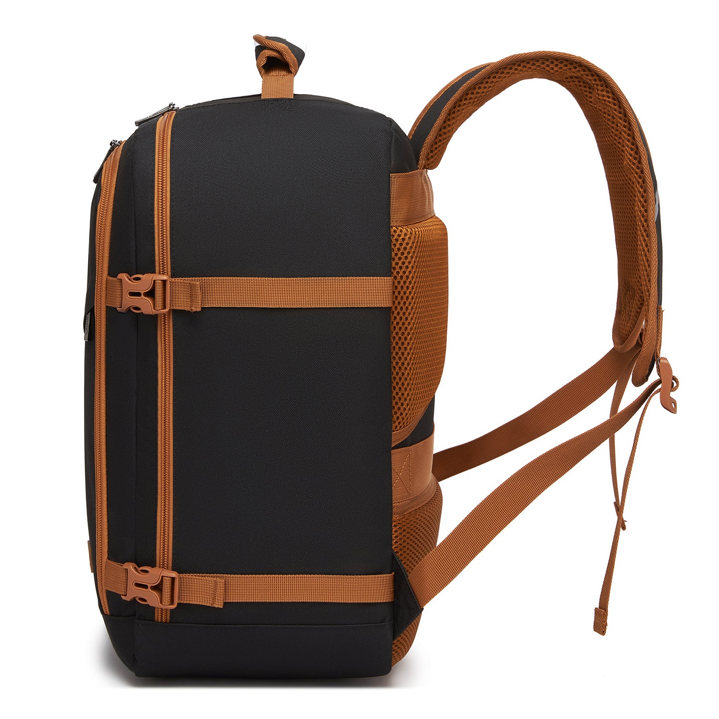 Kono Flexible Cabin Backpack 30×20×40-Fits 15.6" Laptop, Clamshell Access-Great for Holidays, Work Trips & Commuting (BPK2551) - Black & Brown
