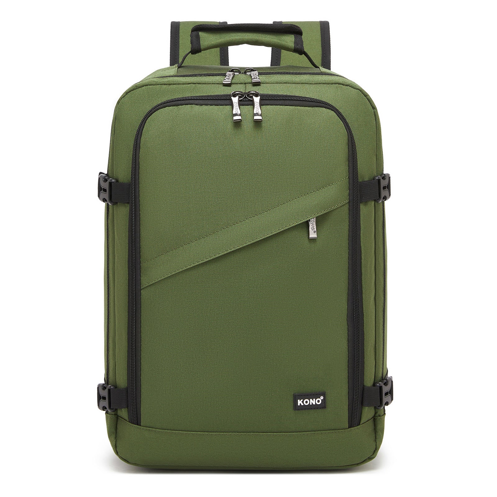 Kono Flexible Cabin Backpack 30×20×40-Fits 15.6" Laptop, Clamshell Access-Great for Holidays, Work Trips & Commuting (BPK2551) - Green