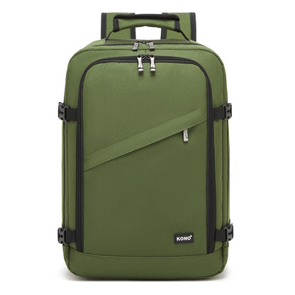Kono Flexible Cabin Backpack 30×20×40-Fits 15.6" Laptop, Clamshell Access-Great for Holidays, Work Trips & Commuting (BPK2551) - Green