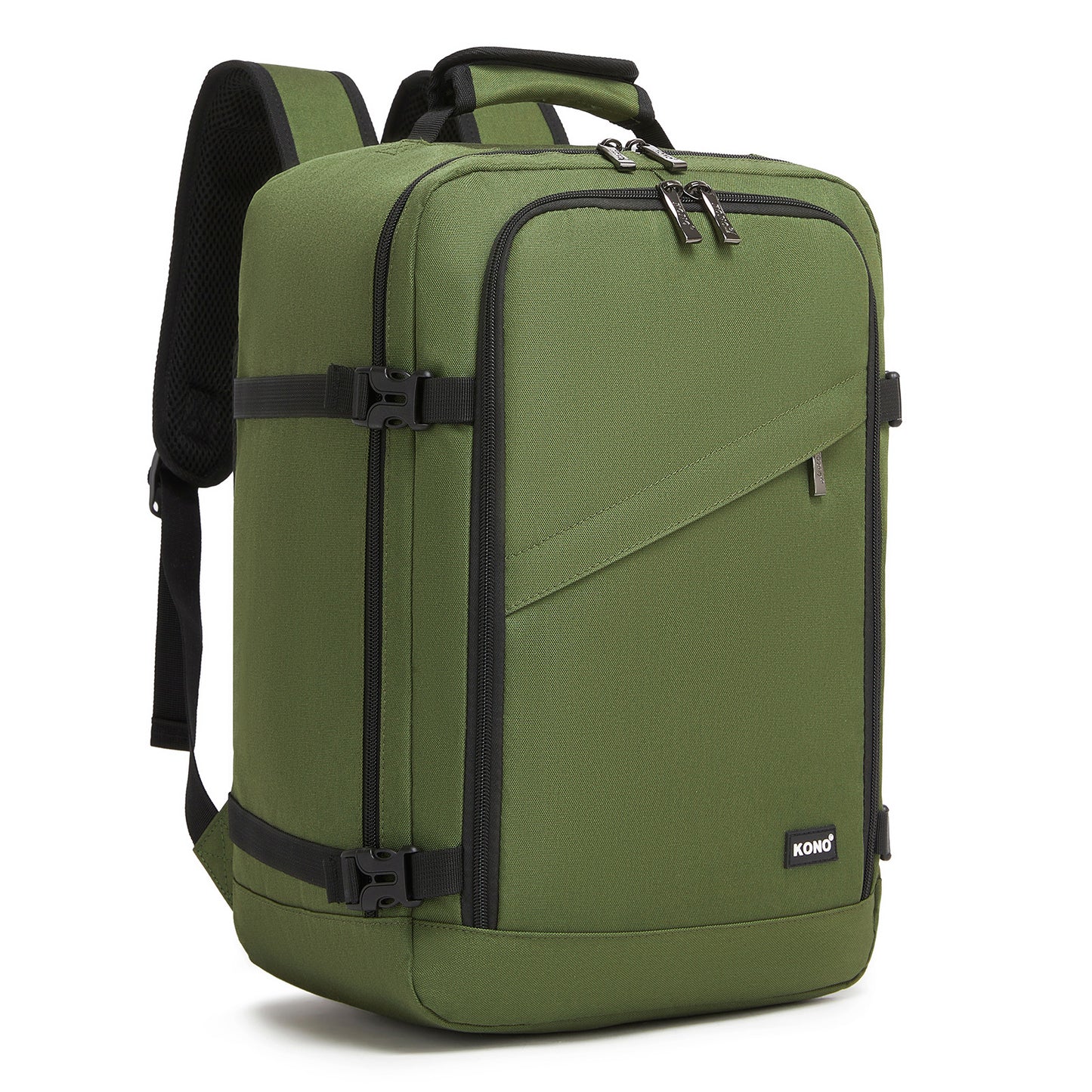 Kono Flexible Cabin Backpack 30×20×40-Fits 15.6" Laptop, Clamshell Access-Great for Holidays, Work Trips & Commuting (BPK2551) - Green