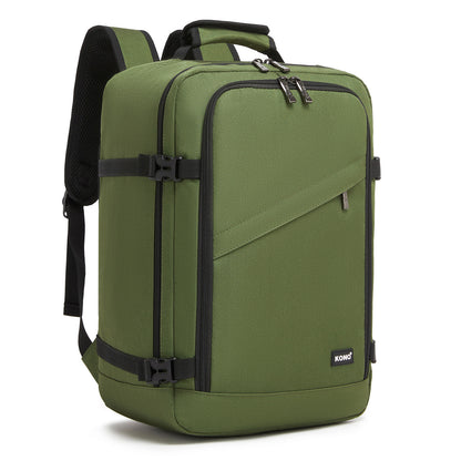 Kono Flexible Cabin Backpack 30×20×40-Fits 15.6" Laptop, Clamshell Access-Great for Holidays, Work Trips & Commuting (BPK2551) - Green