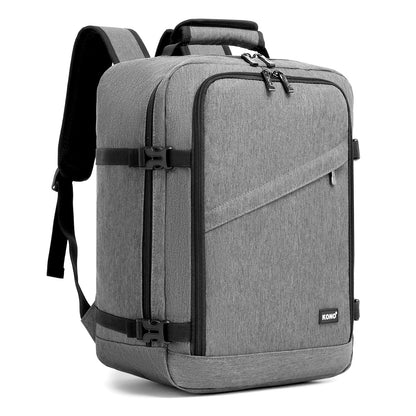Kono Flexible Cabin Backpack 30×20×40-Fits 15.6" Laptop, Clamshell Access-Great for Holidays, Work Trips & Commuting (BPK2551) - Grey