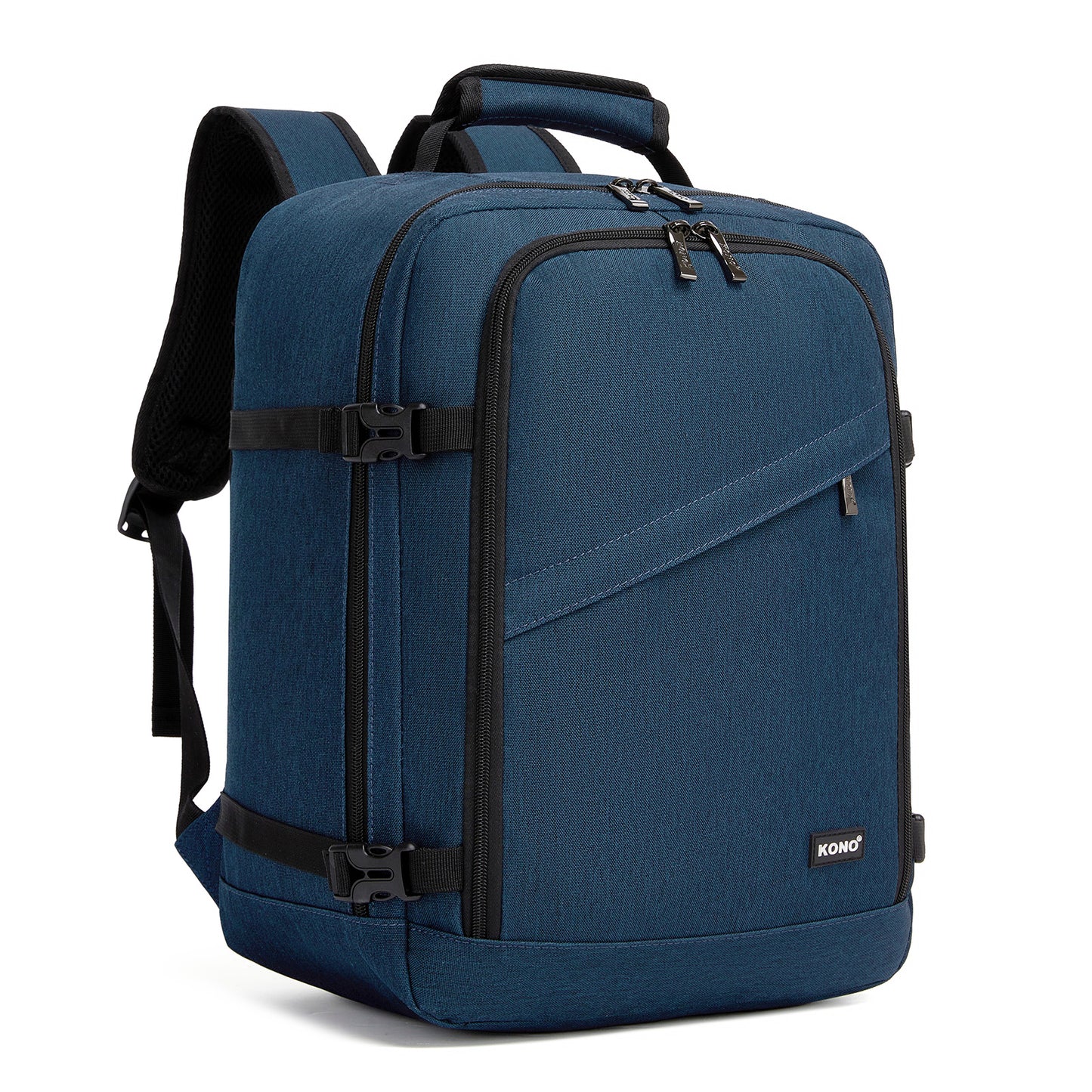 Kono Flexible Cabin Backpack 30×20×40-Fits 15.6" Laptop, Clamshell Access-Great for Holidays, Work Trips & Commuting (BPK2551) - Navy