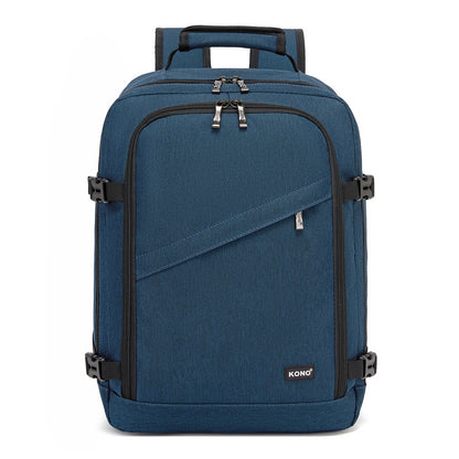 Kono Flexible Cabin Backpack 30×20×40-Fits 15.6" Laptop, Clamshell Access-Great for Holidays, Work Trips & Commuting (BPK2551) - Navy