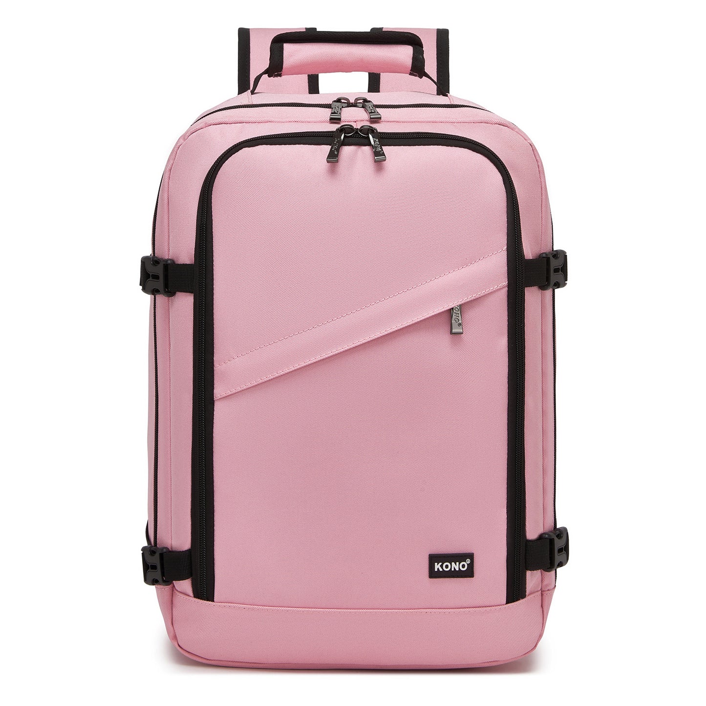 Kono Flexible Cabin Backpack 30×20×40-Fits 15.6" Laptop, Clamshell Access-Great for Holidays, Work Trips & Commuting (BPK2551) - Pink