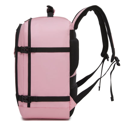 Kono Flexible Cabin Backpack 30×20×40-Fits 15.6" Laptop, Clamshell Access-Great for Holidays, Work Trips & Commuting (BPK2551) - Pink