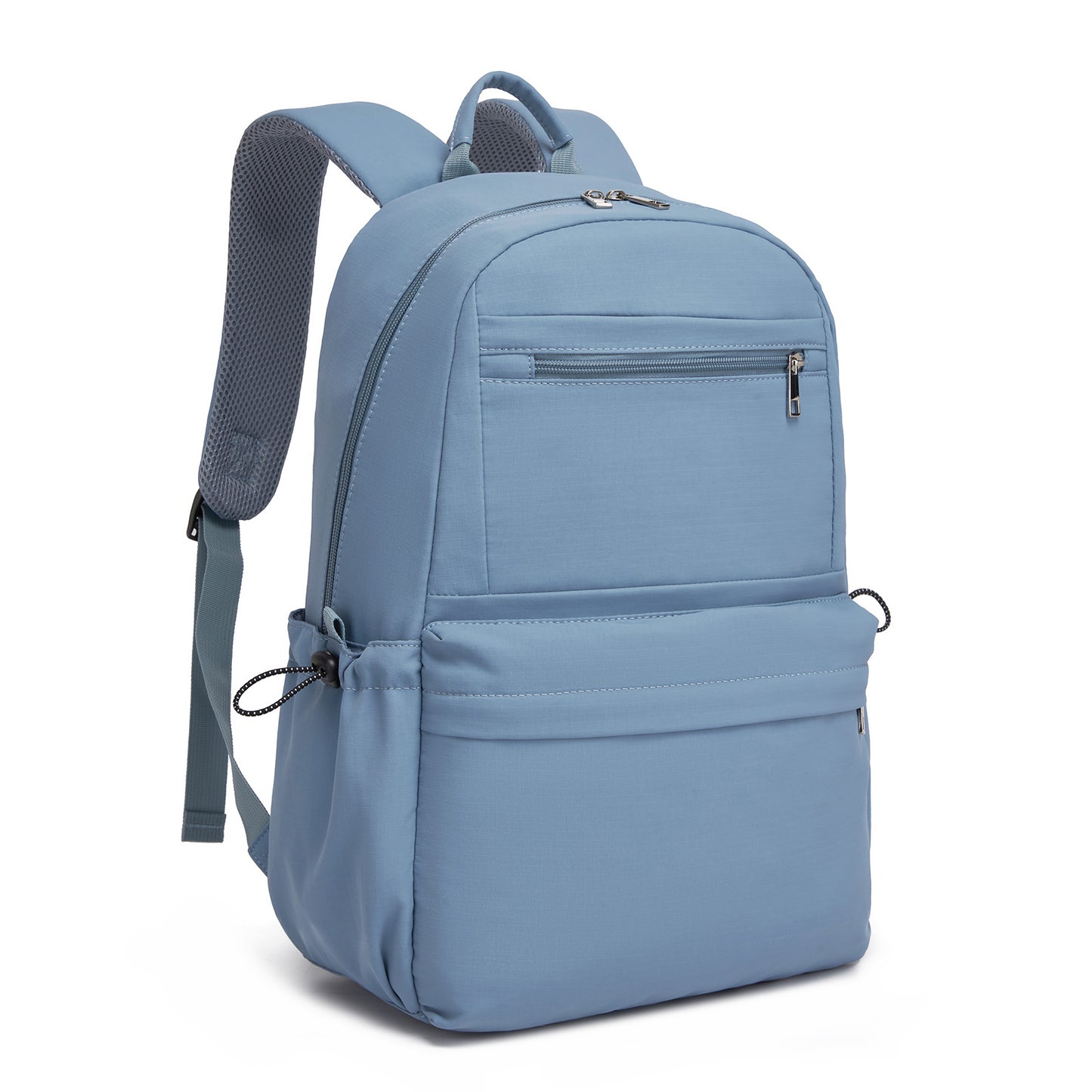KONO Stylish Solid-Color Casual Backpack for School and Weekend Trips with Multi-Pocket Storage (BPK2606) - Blue