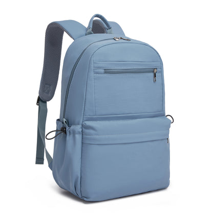 KONO Stylish Solid-Color Casual Backpack for School and Weekend Trips with Multi-Pocket Storage (BPK2606) - Blue
