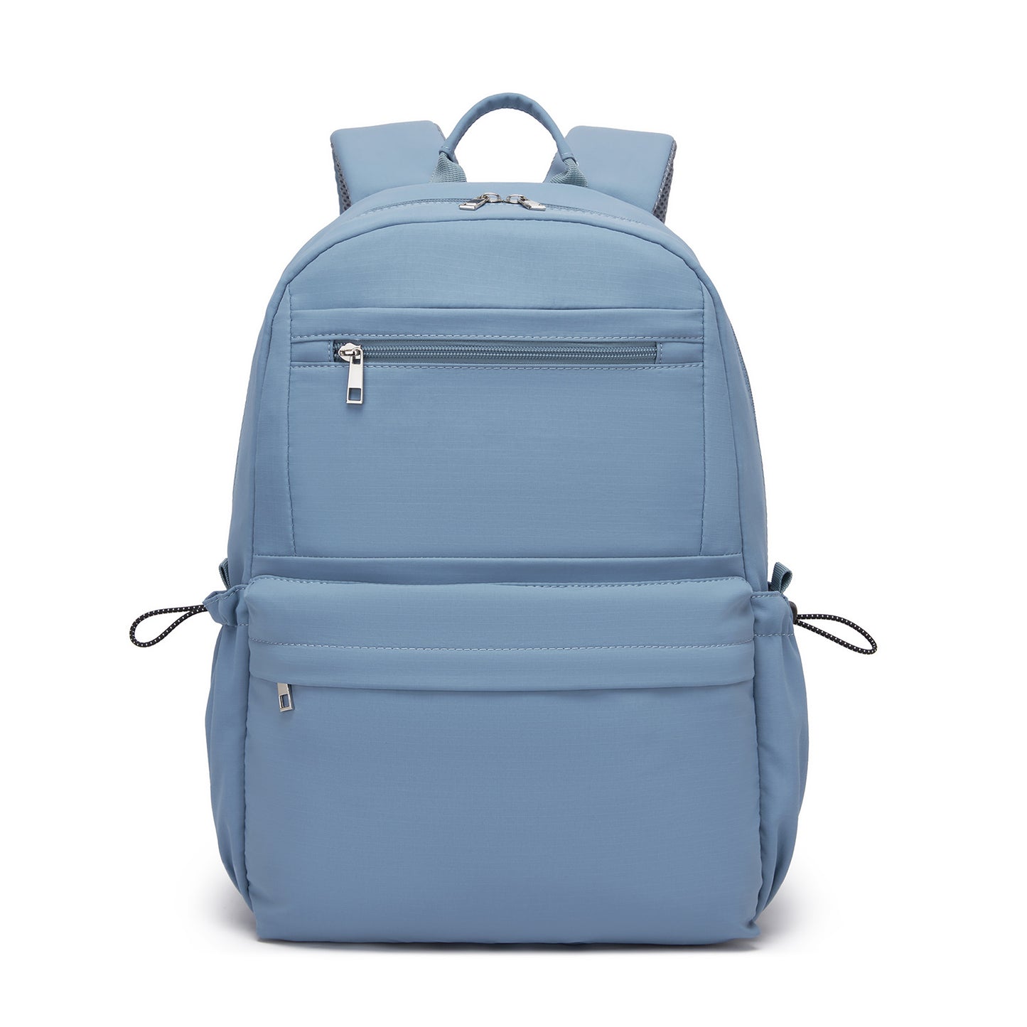 KONO Stylish Solid-Color Casual Backpack for School and Weekend Trips with Multi-Pocket Storage (BPK2606) - Blue