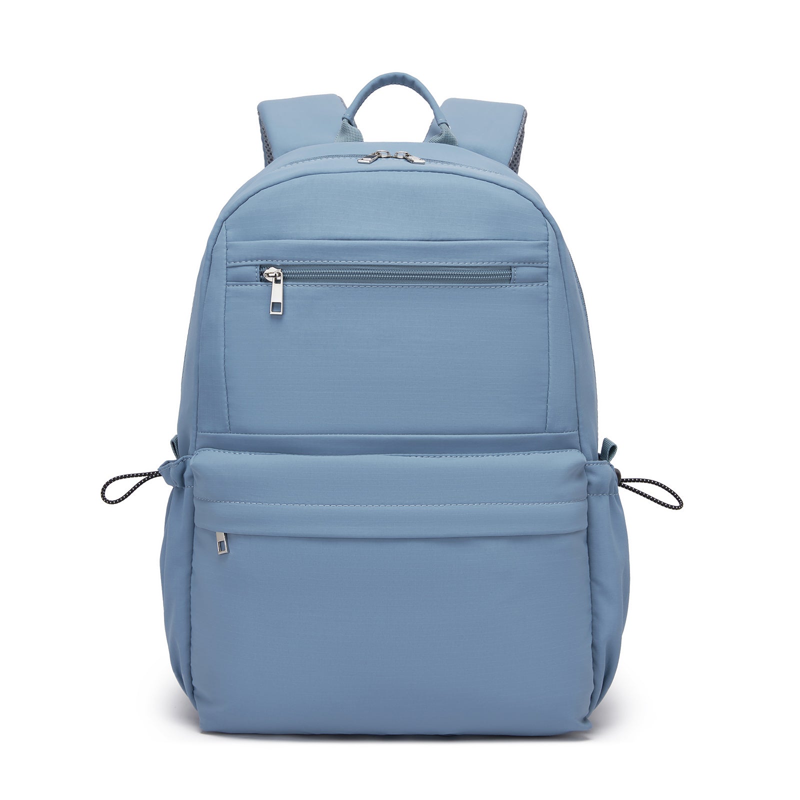 KONO Stylish Solid-Color Casual Backpack for School and Weekend Trips with Multi-Pocket Storage (BPK2606) - Blue