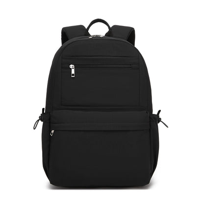 KONO Stylish Solid-Color Casual Backpack for School and Weekend Trips with Multi-Pocket Storage (BPK2606) - Black