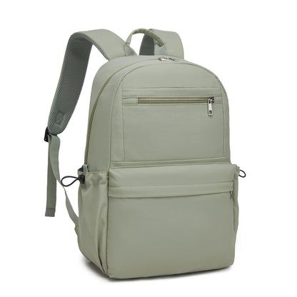 KONO Stylish Solid-Color Casual Backpack for School and Weekend Trips with Multi-Pocket Storage (BPK2606) - Green