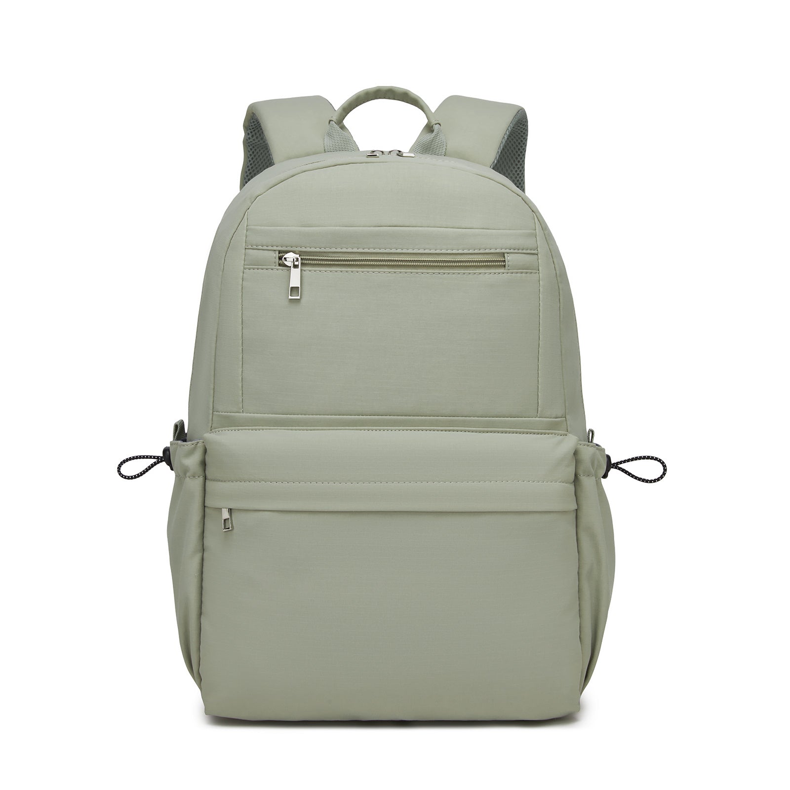 KONO Stylish Solid-Color Casual Backpack for School and Weekend Trips with Multi-Pocket Storage (BPK2606) - Green