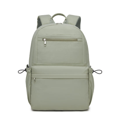 KONO Stylish Solid-Color Casual Backpack for School and Weekend Trips with Multi-Pocket Storage (BPK2606) - Green