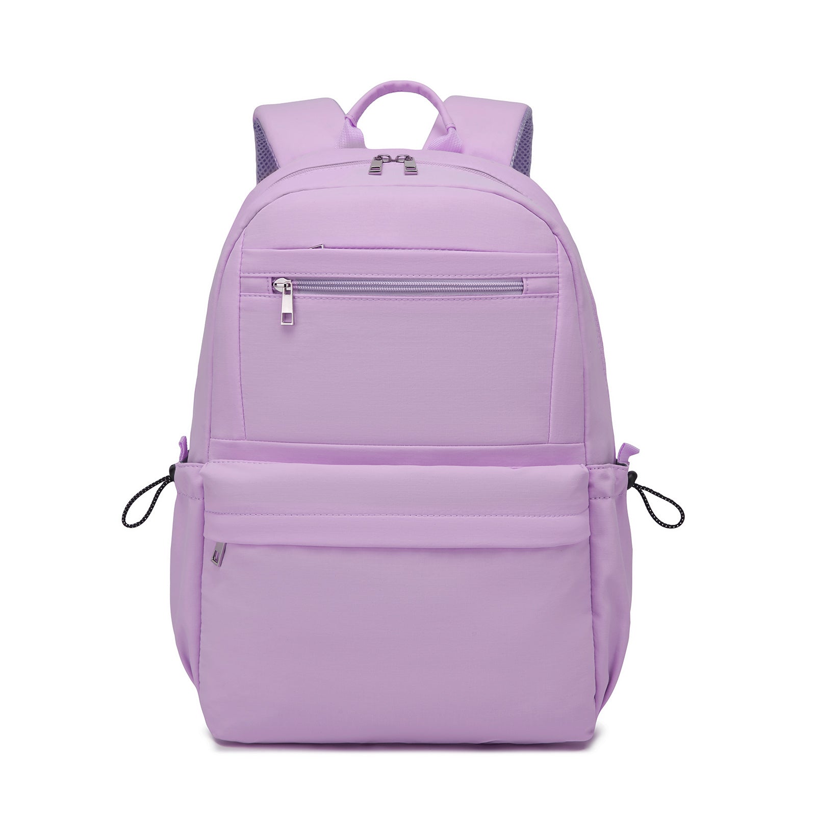 KONO Stylish Solid-Color Casual Backpack for School and Weekend Trips with Multi-Pocket Storage (BPK2606) - Purple