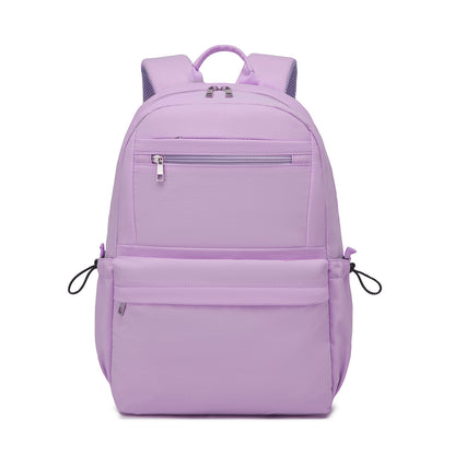 KONO Stylish Solid-Color Casual Backpack for School and Weekend Trips with Multi-Pocket Storage (BPK2606) - Purple