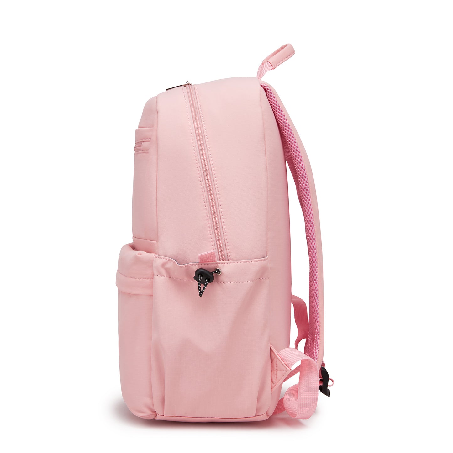 KONO Stylish Solid-Color Casual Backpack for School and Weekend Trips with Multi-Pocket Storage (BPK2606) - Pink