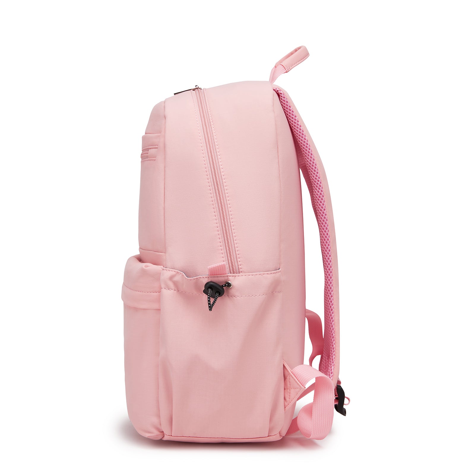KONO Stylish Solid-Color Casual Backpack for School and Weekend Trips with Multi-Pocket Storage (BPK2606) - Pink