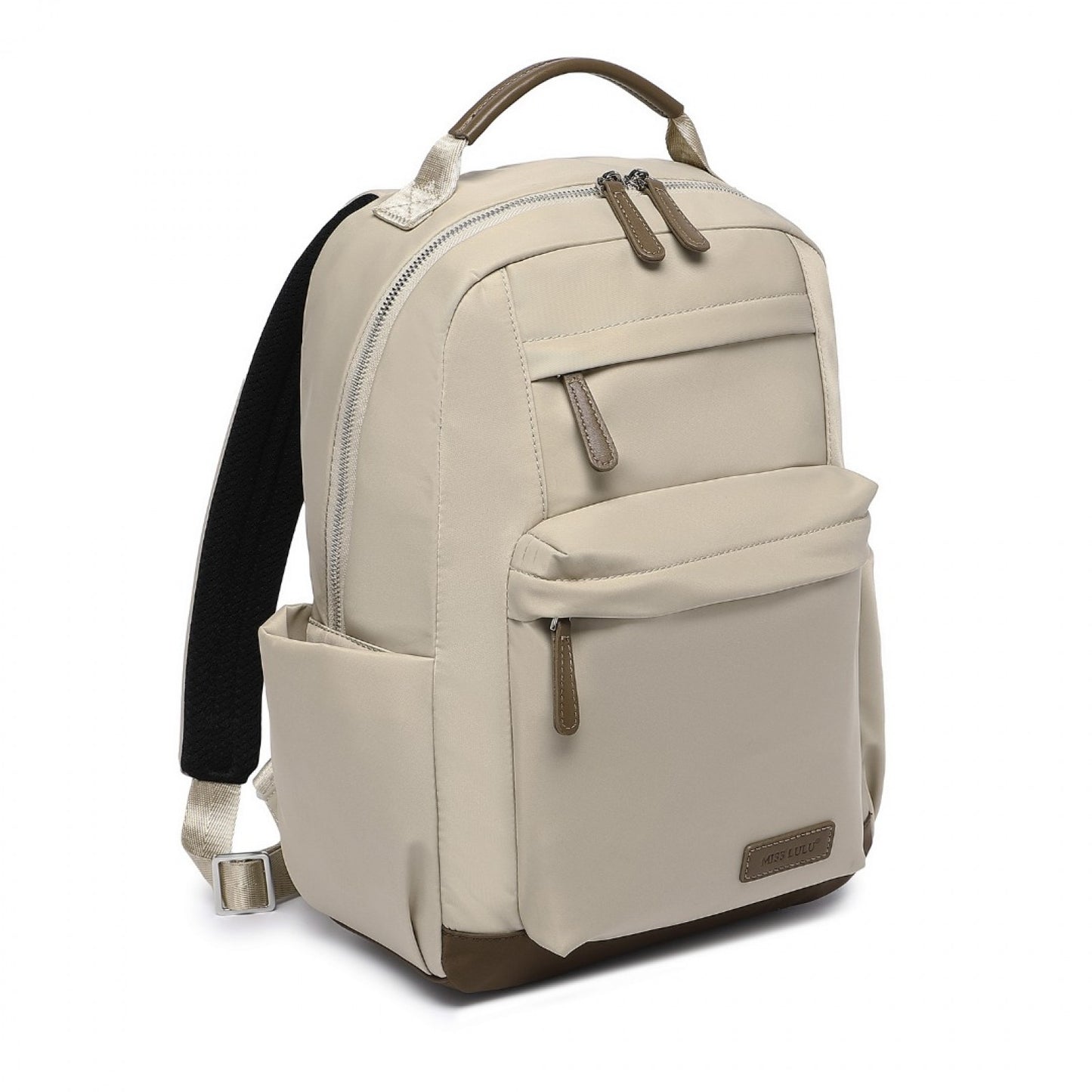 Miss Lulu Stylish Backpack with Laptop Sleeve and Multiple Pockets and Trolley Sleeve (BPM2431) - Beige & Brown