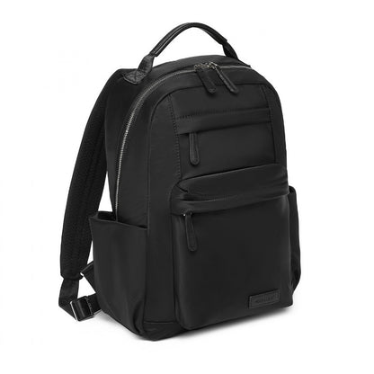 Miss Lulu Stylish Backpack with Laptop Sleeve and Multiple Pockets and Trolley Sleeve (BPM2431) - Black