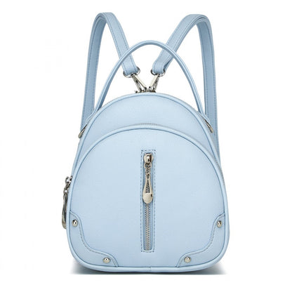 Miss Lulu Convertible Mini Backpack for Women - PU Leather 3-in-1 Small Handbag, Crossbody Bag & Shoulder Backpack (BPM2450) - Blue