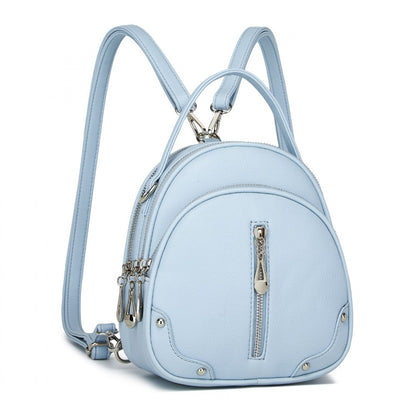 Miss Lulu Convertible Mini Backpack for Women - PU Leather 3-in-1 Small Handbag, Crossbody Bag & Shoulder Backpack (BPM2450) - Blue