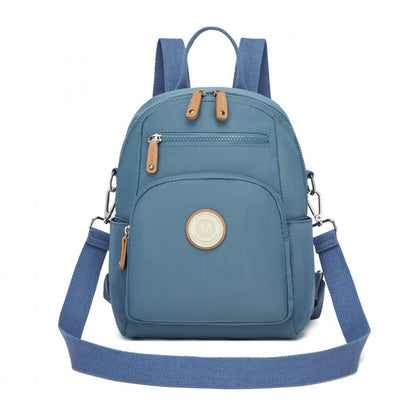 Miss Lulu 3-in-1 Convertible Backpack with Removable Long Strap – Wear as Backpack, Shoulder or Crossbody Bag (BPM2451) - Blue