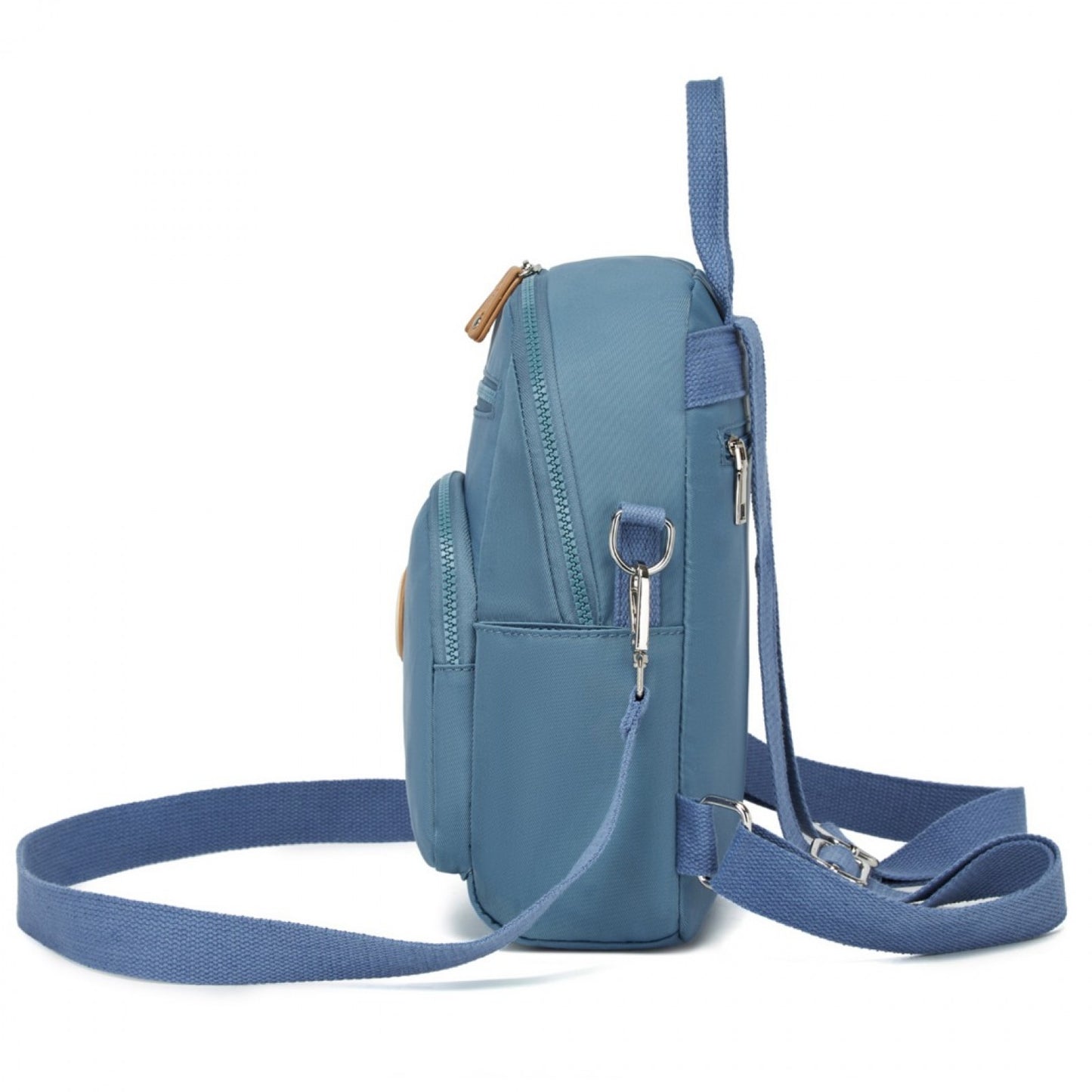 Miss Lulu 3-in-1 Convertible Backpack with Removable Long Strap – Wear as Backpack, Shoulder or Crossbody Bag (BPM2451) - Blue