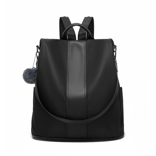 Miss Lulu Stylish Anti-Theft Convertible Backpack with Spacious Back-Zip Compartment for Commuting & Daily Use (BPM2516) - Black