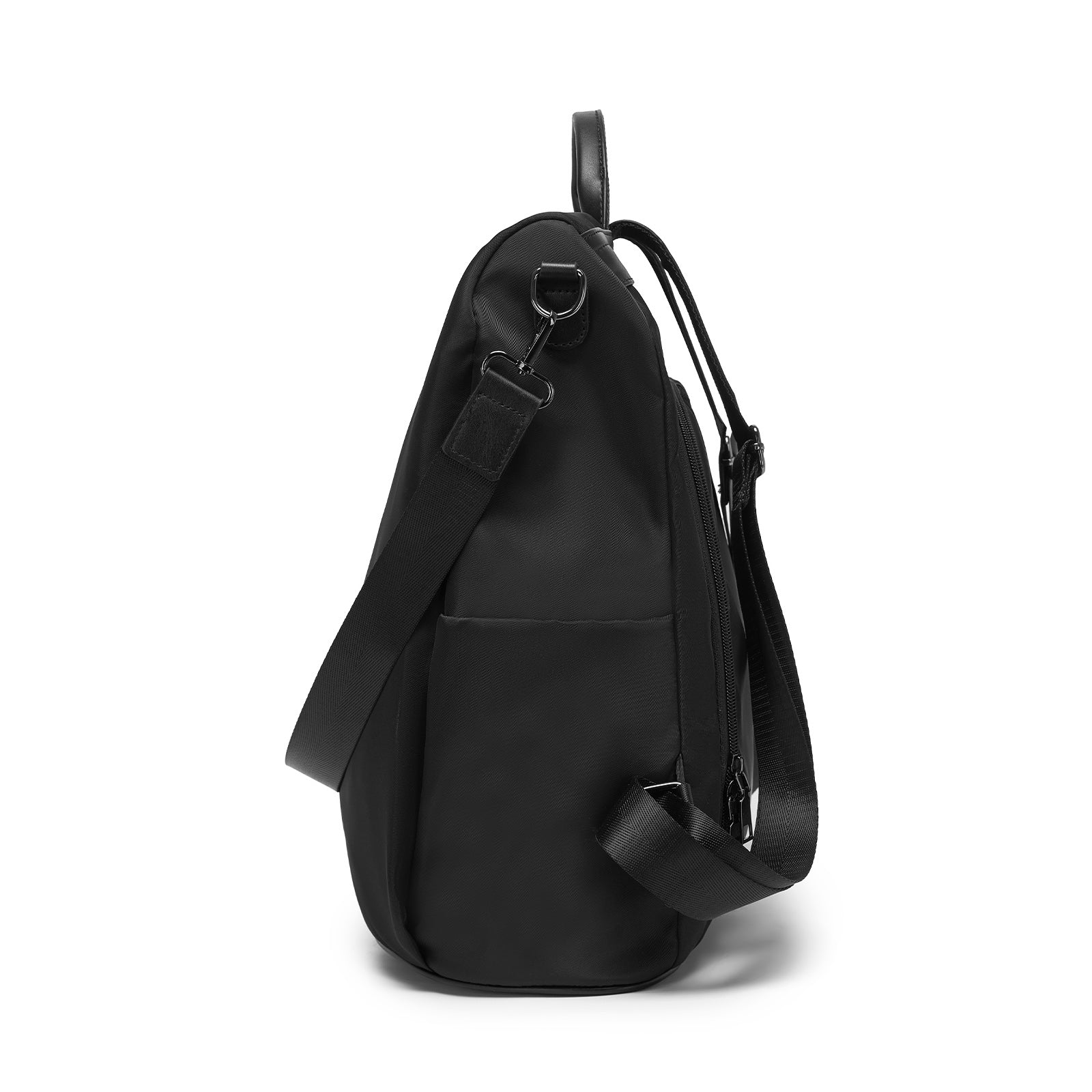 Miss Lulu Stylish Anti-Theft Convertible Backpack with Spacious Back-Zip Compartment for Commuting & Daily Use (BPM2516) - Black