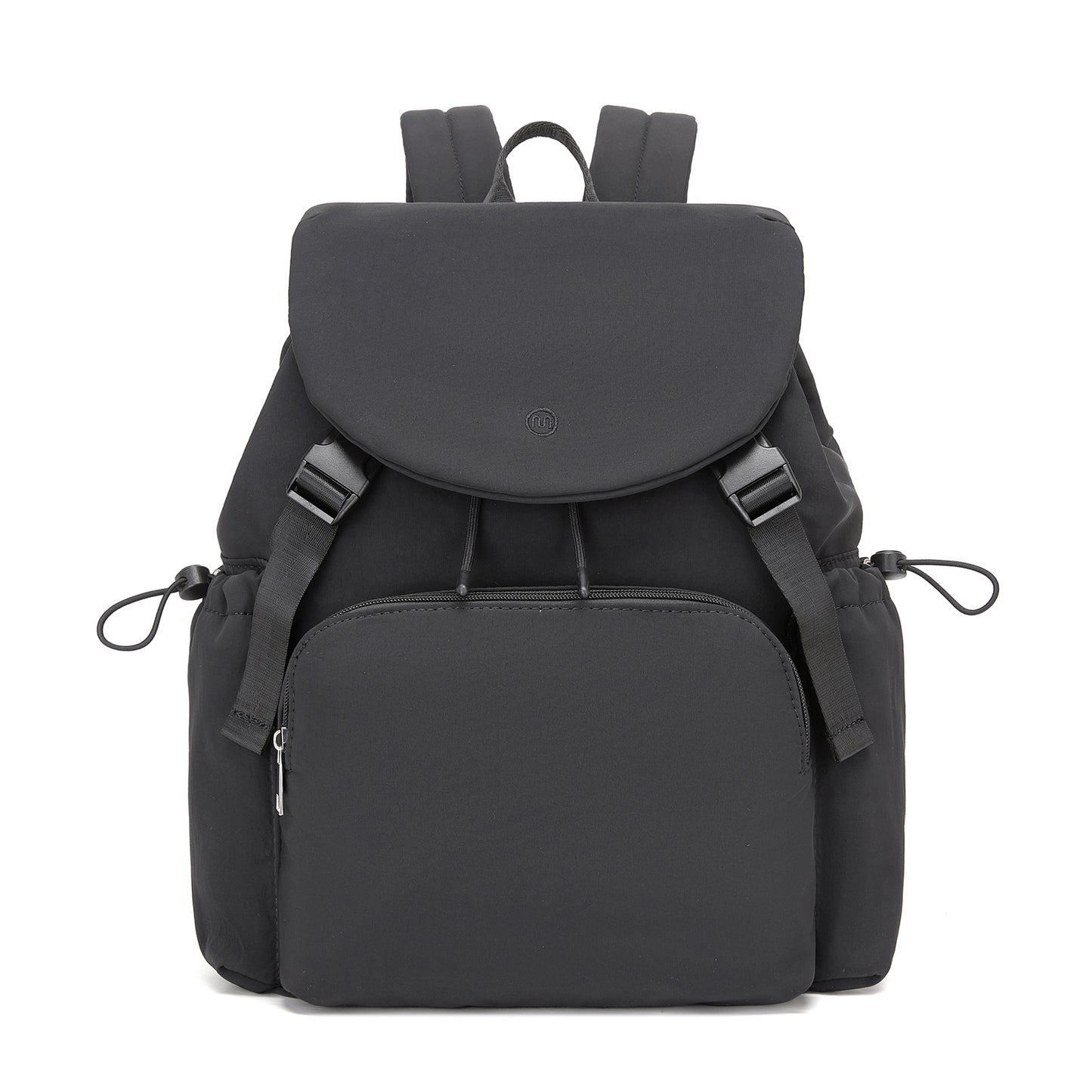 Miss Lulu Lightweight Nylon Drawstring Backpack – Casual Daily Rucksack with 13 Inch Laptop Sleeve for Travel & Commute (BPM2610) - Black
