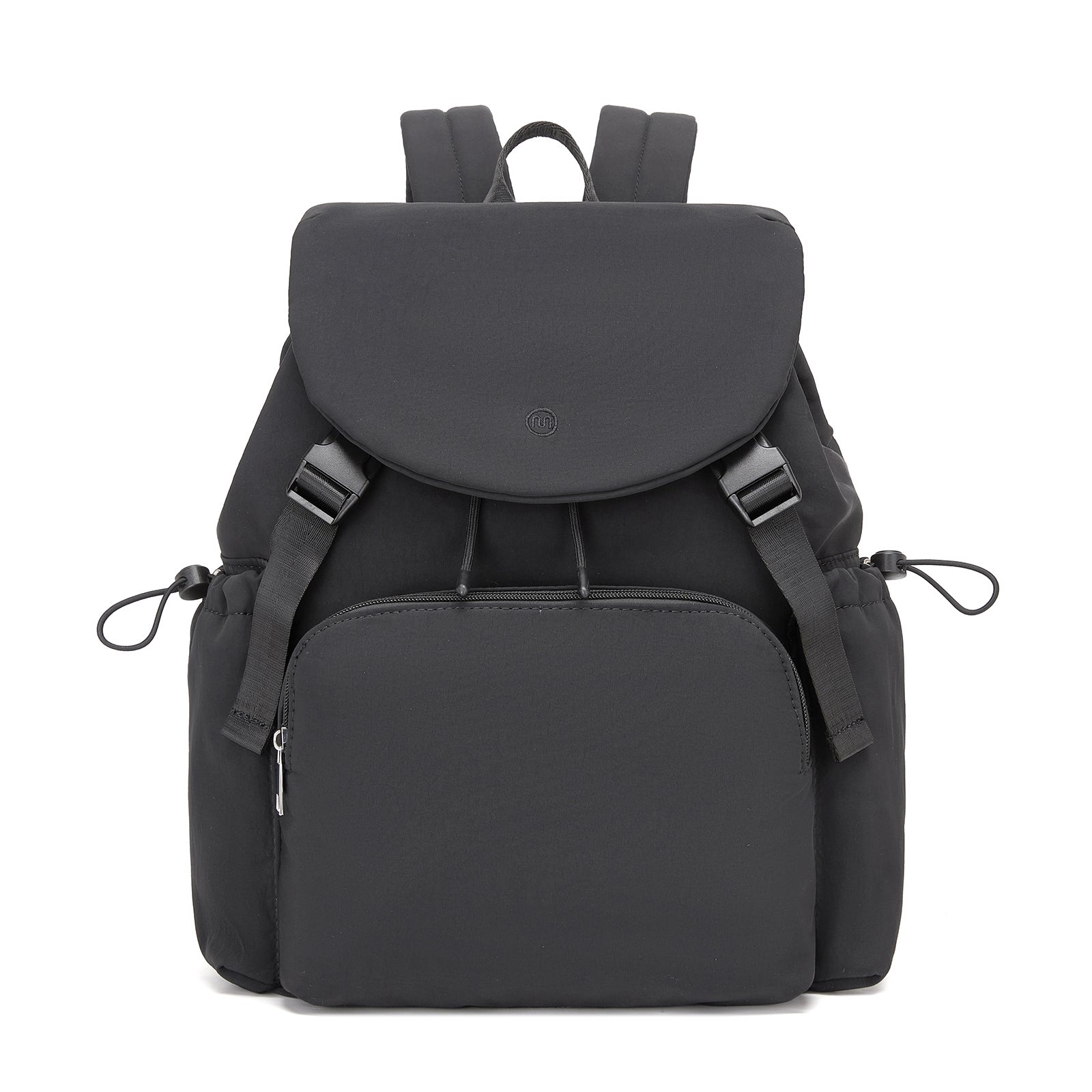 Miss Lulu Lightweight Nylon Drawstring Backpack – Casual Daily Rucksack with 13 Inch Laptop Sleeve for Travel & Commute (BPM2610) - Black