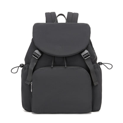 Miss Lulu Lightweight Nylon Drawstring Backpack – Casual Daily Rucksack with 13 Inch Laptop Sleeve for Travel & Commute (BPM2610) - Black