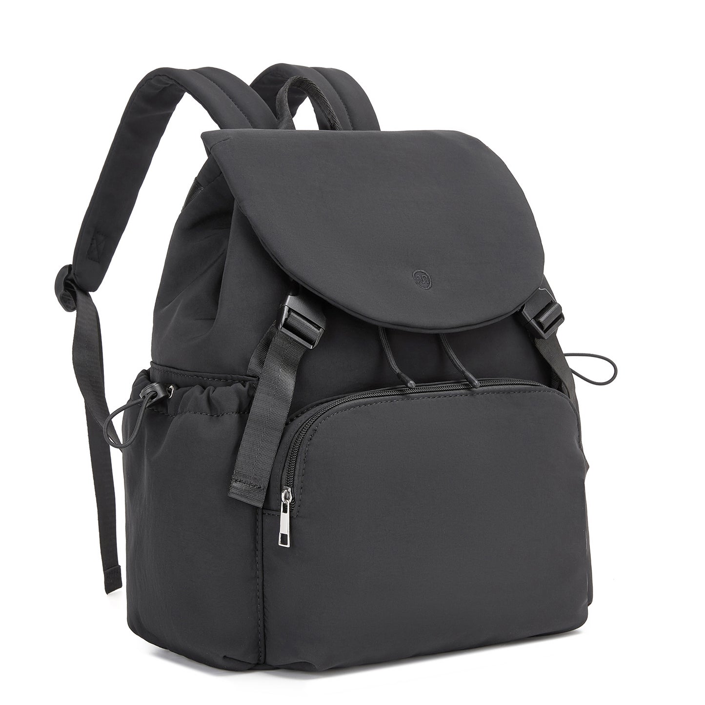 Miss Lulu Lightweight Nylon Drawstring Backpack – Casual Daily Rucksack with 13 Inch Laptop Sleeve for Travel & Commute (BPM2610) - Black