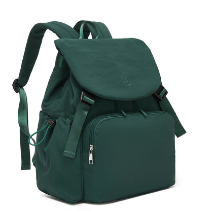 Miss Lulu Lightweight Nylon Drawstring Backpack – Casual Daily Rucksack with 13 Inch Laptop Sleeve for Travel & Commute (BPM2610) - Green