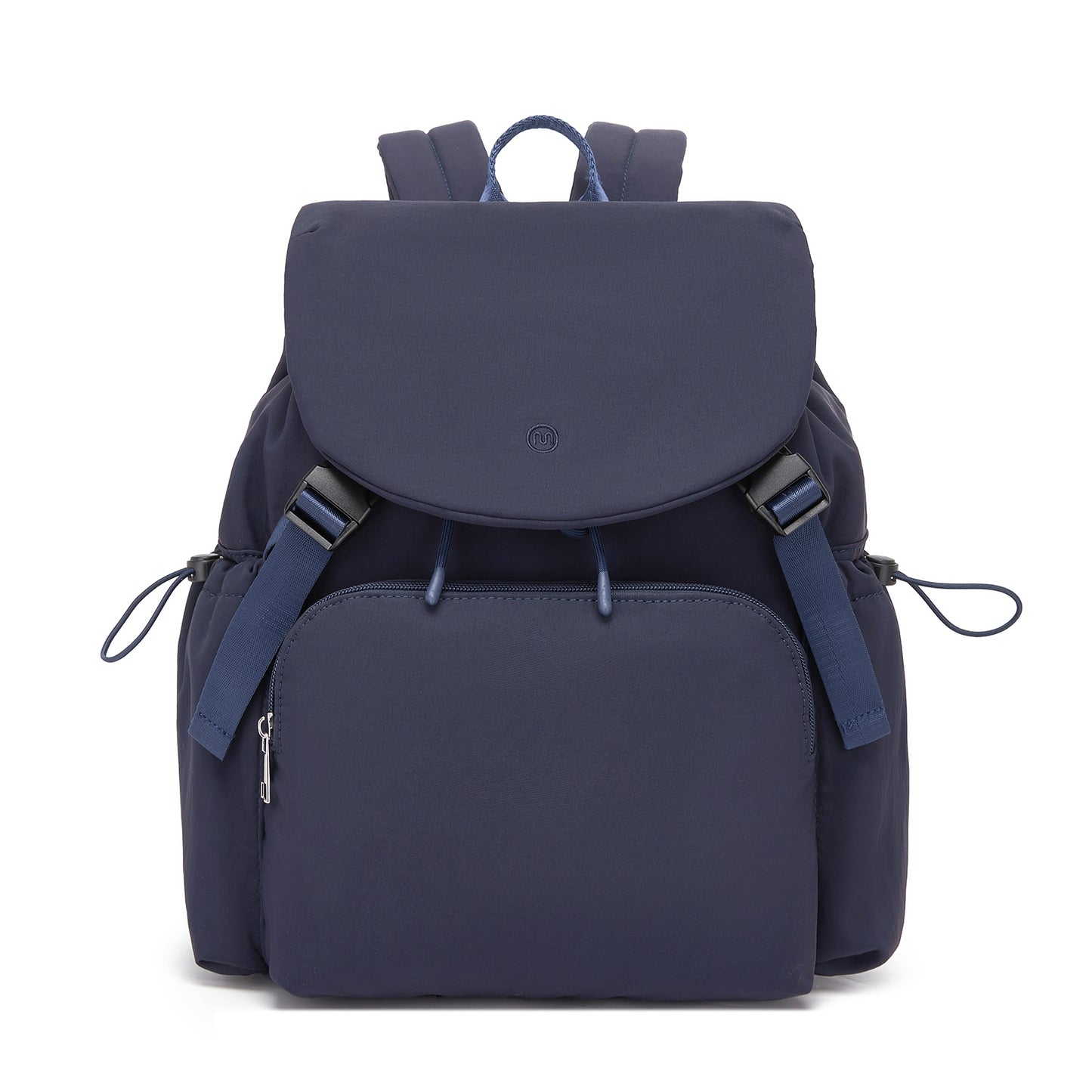 Miss Lulu Lightweight Nylon Drawstring Backpack – Casual Daily Rucksack with 13 Inch Laptop Sleeve for Travel & Commute (BPM2610) - Navy