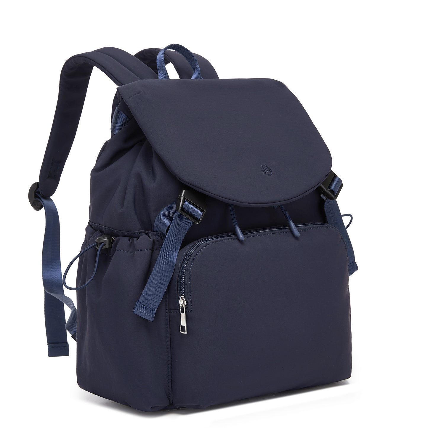 Miss Lulu Lightweight Nylon Drawstring Backpack – Casual Daily Rucksack with 13 Inch Laptop Sleeve for Travel & Commute (BPM2610) - Navy
