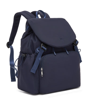 Miss Lulu Lightweight Nylon Drawstring Backpack – Casual Daily Rucksack with 13 Inch Laptop Sleeve for Travel & Commute (BPM2610) - Navy
